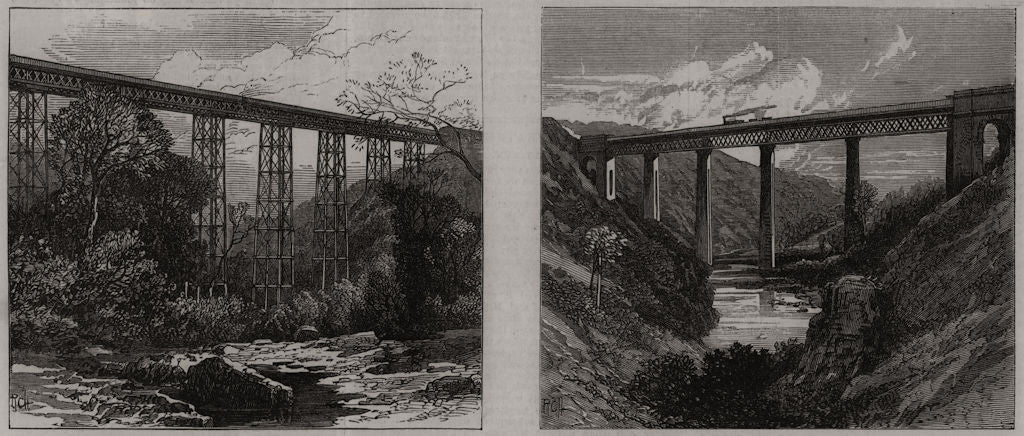 Deepdale Viaduct Tees bridge Barnard Castle Stockton Darlington Railway 1875